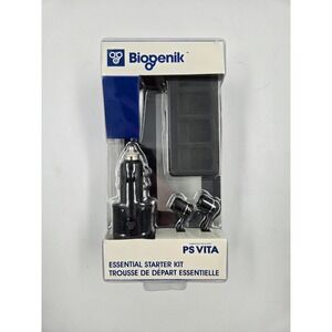 Biogenik PS Vita Essential Starter Kit Car Charger Headphones Case Black NEW